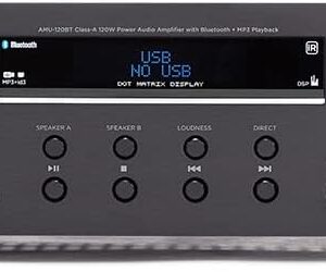 Amplificatore Stereo (Amu-120Bt Black) 120W Rms Con Bluetooth E Usb, Sd