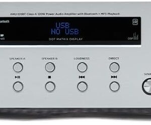 Amplificatore Stereo (Amu-120Bt Silver) 120W Rms Con Bluetooth E Usb, Sd
