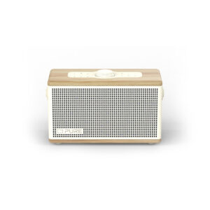 Classic Aura - L'altoparlante Bluetooth portatile d'atmosfera, Bianco cotone/Rovere
